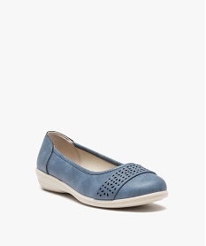 ballerines femme confort unies a bride ajouree bleu ballerinesD285201_2