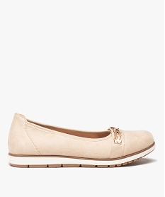 GEMO Ballerines femme unies à semelle bicolore beige standard