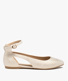 ballerines femme a talon plat unies avec bride cheville jaune ballerinesD285501_1