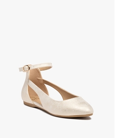 ballerines femme a talon plat unies avec bride cheville jaune ballerinesD285501_2