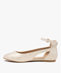 ballerines femme a talon plat unies avec bride cheville jaune ballerinesD285501_3