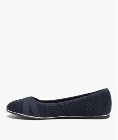 ballerines femme a talon plat dessus en maille unie bleu ballerinesD285701_3