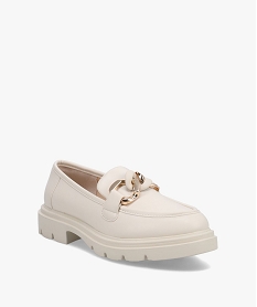 mocassins femme unis a semelle crantee et bride chaine beige mocassinsD287001_2