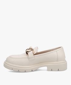 mocassins femme unis a semelle crantee et bride chaine beige mocassinsD287001_3