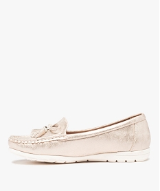 mocassins femme dessus souple et uni a details strass dore mocassinsD287301_3