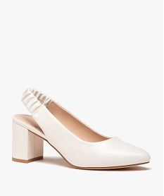 escarpins femme unis bout amande ouverts au talon blanc standardD287901_2
