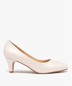 GEMO Escarpins femme unis à talon et reflets irisés Beige
