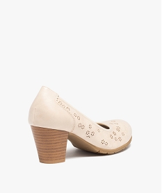 escarpins femme dessus ajoure et talon rainure beige escarpinsD289301_4