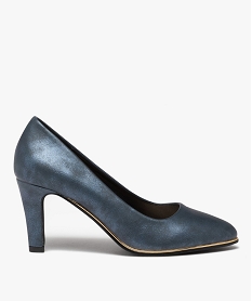 escarpins femme a talon et lisere metallise bleu escarpinsD289901_1