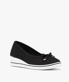 escarpins femme en toile unis a semelle contrastante noir standardD290101_2