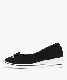 escarpins femme en toile unis a semelle contrastante noir standardD290101_3