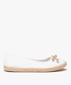 GEMO Ballerines femme en toile imprimée et semelle corde blanc standard