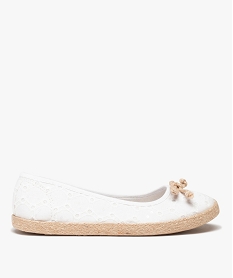 ballerines femme en toile imprimee et semelle cordelette blancD290801_1