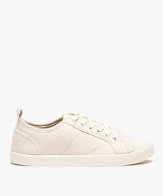 GEMO Baskets femme en toile unie à bout renforcé beige standard