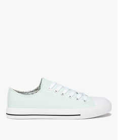 GEMO Baskets femme en toile à bout renforcé fermeture lacets vert standard