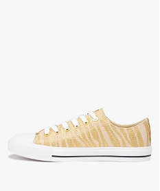 baskets femme en toile a bout renforce fermeture lacets jaune baskets et tennisD291801_3