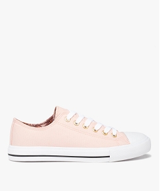 GEMO Baskets femme en toile unie et bout renforcé Rose