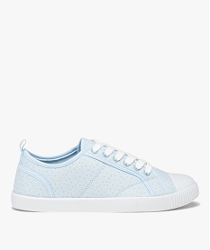 GEMO Baskets femme en toile à pois métallisés et bout renforcé bleu standard