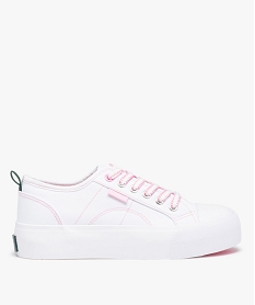 GEMO Baskets femme en toile à semelle plateforme – Camps United rose chine