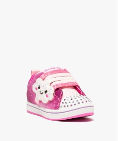 bakets fille pailletees et lumineuses a scratch - skechers rose basketsD293601_2