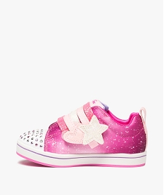 bakets fille pailletees et lumineuses a scratch - skechers roseD293601_3