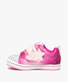 bakets fille pailletees et lumineuses a scratch - skechers rose basketsD293601_3