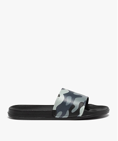 GEMO Mules de piscine garçon bandeau imprimé camouflage gris standard