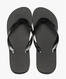 GEMO Tongs homme unies à brides lisses noir standard