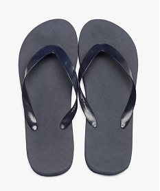 GEMO Tongs homme unies à bride lisse et souple bleu standard