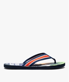 tongs homme a motif tropical et brides en toile multicoloreD306901_3