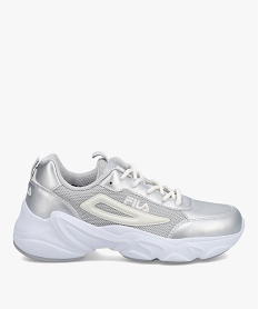 GEMO Baskets femme multi-matières à détails brillants – Fila Felice argente