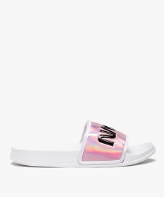 GEMO Mules de piscine femme à bandeau irisé - Nasa rose standard