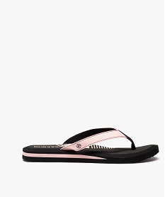 GEMO Tongs femme bicolores et à brides souples - Isotoner noir standard