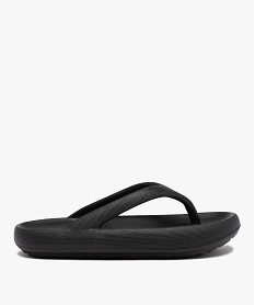 GEMO Tongs femme unies à semelle extra large noir standard