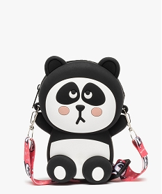 GEMO Pochette fille forme panda avec cordon satiné amovible Noir