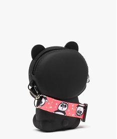 pochette fille forme panda avec cordon satine amovible noir standard sacs et cartablesD314701_2