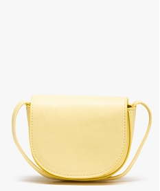 GEMO Sac fille brillant à bandoulière et rabat pastel Jaune
