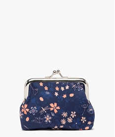 porte-monnaie fille en toile a motifs fleuris bleu standard sacs et cartablesD316301_1