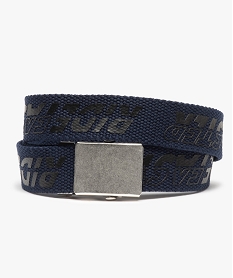 ceinture garcon en toile avec inscription et boucle style militaire bleu standardD317001_1