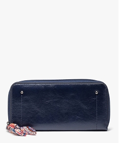 portefeuille femme zippe en vernis mat avec zip ruban bleu porte-monnaie et portefeuillesD317801_4