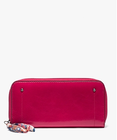 portefeuille femme zippe en vernis mat avec zip ruban rouge porte-monnaie et portefeuillesD317901_1