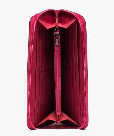 portefeuille femme zippe en vernis mat avec zip ruban rouge porte-monnaie et portefeuillesD317901_3