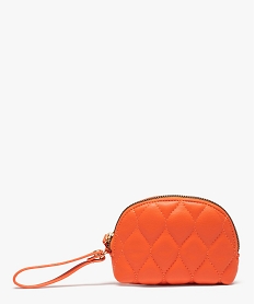 porte-monnaie femme demi-lune matelasse a zip et dragonne orange standard porte-monnaie et portefeuillesD318101_1