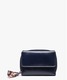 portefeuille femme compact a tirette fantaisie bleu porte-monnaie et portefeuillesD318601_4