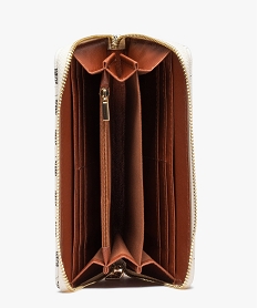 portefeuille femme zippe a motifs beige porte-monnaie et portefeuillesD318801_3