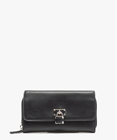 portefeuille femme multirangement avec cadenas fantaisie noir porte-monnaie et portefeuillesD319001_1