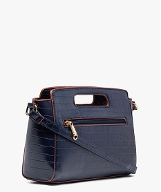 sac a main femme a poignee en matiere texturee bleu sacs a dos et sacs de voyageD319301_2