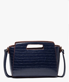 sac a main femme a poignee en matiere texturee bleu sacs a dos et sacs de voyageD319301_4