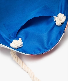 sac de plage a motif feuillage avec pochette zippee amovible multicolore cabas - grand volumeD319701_3