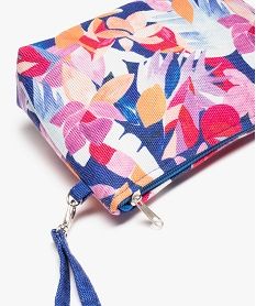 sac de plage a motif feuillage avec pochette zippee amovible multicolore cabas - grand volumeD319701_4